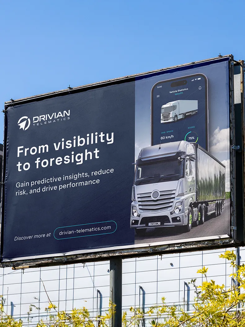 A Drivian billboard: From visibility to foresight, with the app and a truck